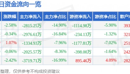 股票行情快报：东软载波（300183）12月13日主力资金净卖出2815.25万元
